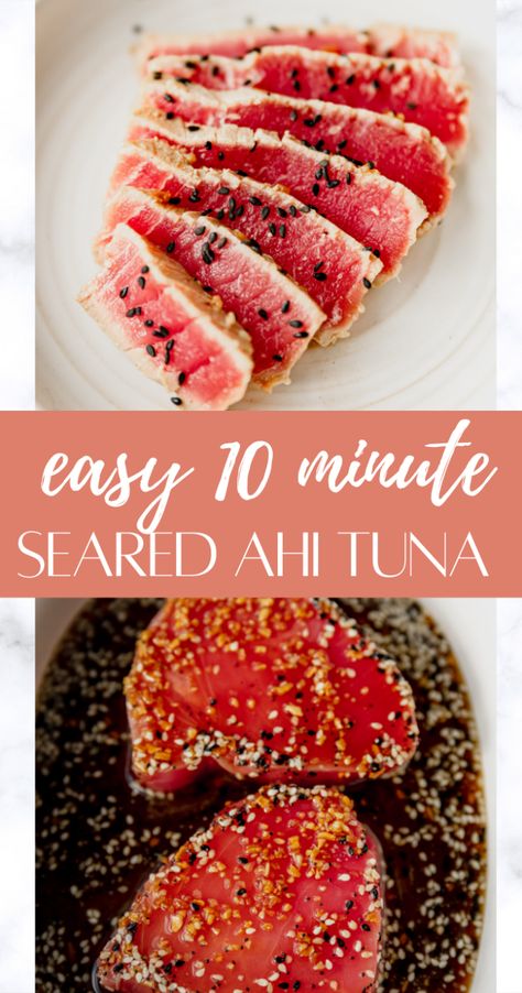 Seared Ahi Tuna Recipe, Seared Tuna Recipe, Fresh Tuna Recipes, Ahi Tuna Steak Recipe, Ahi Tuna Recipe, Seared Tuna Steaks, Tuna Dishes, Seared Ahi Tuna, Ahi Tuna Steak