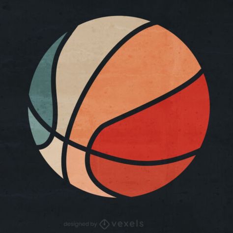 Wonderful t-shirt design featuring a basketball in retro sunset style. Use this print-ready design for t-shirts, posters, mugs, hoodies and other merch products. Eligible to be used on POD platforms like Merch by Amazon, Teespring, Redbubble, Printful and more. #t-shirt #basketball #retro #sunset #retro #colorful #sports #ball #tshirt #merch Aesthetic Basketball Drawing, Basketball Pattern Design, Basketball Designs For Shirts, Vintage Basketball Shirt, Basketball Painting Ideas, Basketball Art Design, Basketball Graphic Design, Sports Art Design, Basketball Prints