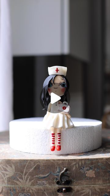 Galina on Instagram: "Cake-Nurse 👩‍⚕️😍  #tortendeko #cakedecorating #cakedesign #cakeart #art #artcake #мастика #fondantfigures #design #fondantfigure #fondant #kunstwerk #kunstliebe #kunst #details #deko #basteln #handmade #modelieren #girl #detailing #лепка #мастика #doktor #nurse #врач #arzt #медсестра #лепка #fondantcakes" Nurse Cake, Nursing Cake, Instagram Cake, Fondant Figures, April 7, Fondant Cake, Fondant Cakes, Cake Decoration, Cake Art