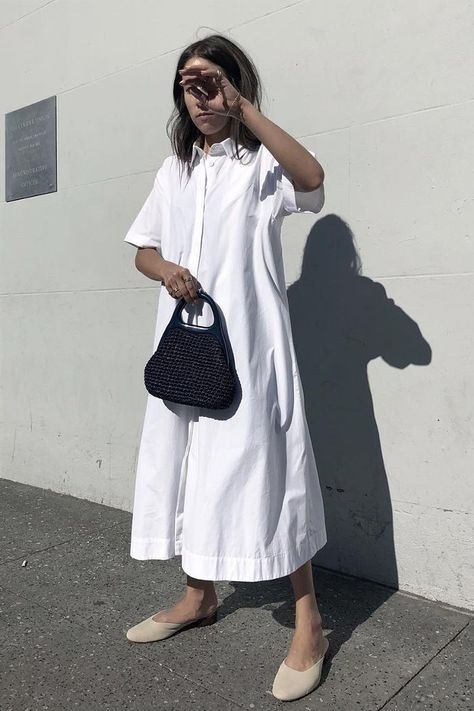 Shirt Dress Outfit, Shirt Dress Summer, Nothing New, All White Outfit, Tent Dress, White Shirt Dress, Hot Dress, Mode Vintage, White Outfits