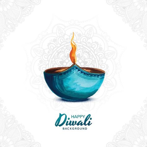 Illustration of burning watercolor diya on happy diwali card background Diwali Memory Drawing, Diya Illustration, Diwali Card, Memory Drawing, Diwali Diya, Card Background, Watercolor Lessons, Drawing Watercolor, Watercolor Ideas