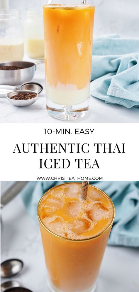 Thai Iced Tea Recipe, Iced Tea Latte, Thai Tea Recipes, Thai Iced Tea, Iced Tea Recipe, Thai Milk Tea, Milk Tea Recipes, Best Drink, Iced Tea Recipes