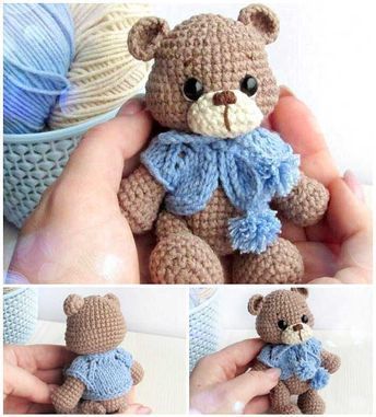 Amigurumi Bear Free Crochet Pattern Amigurumi Bear Free Pattern, Crochet Teddy Bear Pattern Free, Teddy Bear Patterns Free, Bear Patterns Free, Crochet Toys Free Patterns, Tiny Teddies, Crochet Bear Patterns, Crochet Doll Tutorial, Amigurumi Bear