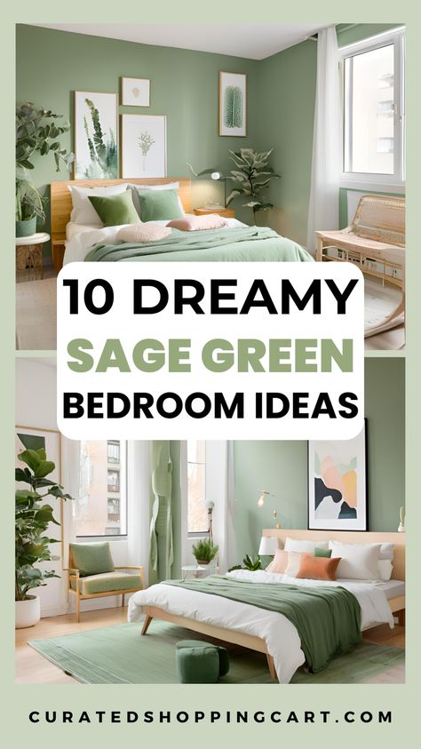 Create a dreamy sage green bedroom with our 10 inspired ideas. Explore how to use sage green walls, luxurious bedding, & stylish furniture to craft a serene retreat. Our guide includes nature-inspired decor, layered lighting, and personal touches to make your space uniquely yours. Perfect for anyone looking to enhance their bedroom decor.  sage green bedroom ideas, sage green decor, sage green bedroom, sage green bedding set, sage green room decor, sage green aesthetic, sage green bedroom decor Sage Bedroom Walls Inspiration, Light Green Master Room, Seafoam Green Bedroom Ideas, Seafoam Green Bedroom Walls, Sage Green Paint Colors Bedroom, Luxury Green Bedroom, Green Natural Bedroom Ideas, Sage Green And White Bedroom Ideas, Green And White Bedding Ideas