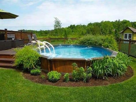 Pool Deck Decorations, Ideas De Piscina, Pool Deck Plans, Semi Inground Pools, Best Above Ground Pool, Balkon Decor, Swimming Pool Decks, Pool Deck Ideas, Swimming Pool Landscaping