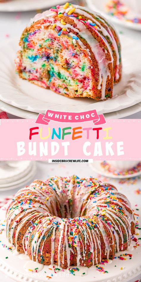 Funfetti Bundt Cake Recipes From Mix Boxes, Mermaid Bundt Cake, Decorated Bundt Cakes, Funfetti Bundt Cake, Sweat Treats, Bundt Cake Recipe, Delish Desserts, Cake Delicious, Mini Bundt Cakes