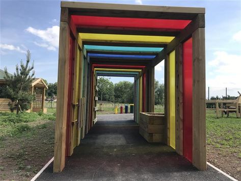 Sensory Trail Outdoor, Wheelchair Playground, Play Tunnel Outdoor, Outdoor Sensory Paths For Schools, Sensory Tunnel, Playground Sensory Path, Sensory Playground, Sensory Trail, Kids Tunnel