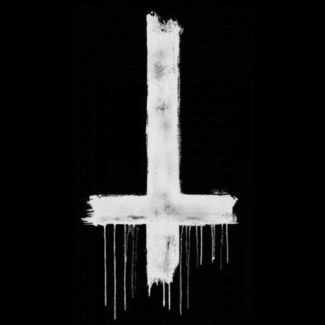 contemporary catholic CROSS QIRH JESUS | Contemporary religious dissidents have since adopted the symbol as ... Upside Down Cross, Upside Down, White, Black