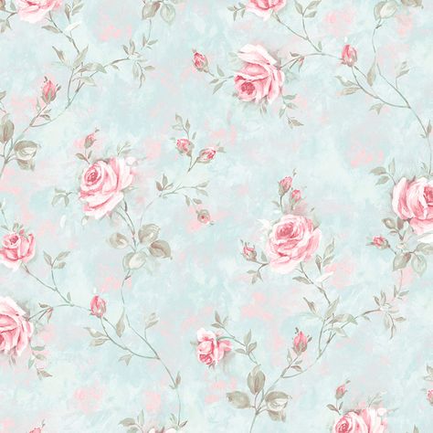 Norwall Wallcoverings Painted Rose ... Grey Floral Wallpaper, Tela Iphone, Blue Floral Wallpaper, Shabby Chic Wallpaper, Chic Wallpaper, Vinyl Rolls, Leaf Wallpaper, Rose Wallpaper, Animals Images