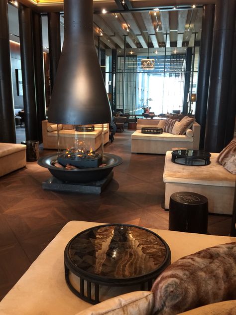 Gorgeous lobby lounge area (Chedi hotel andermatt Switzerland) Chedi Hotel, Andermatt Switzerland, Chedi Andermatt, Boutique Hotel Lobby, Winter Lounge, Switzerland Hotels, Andermatt, Lobby Lounge, Wellness Hotel