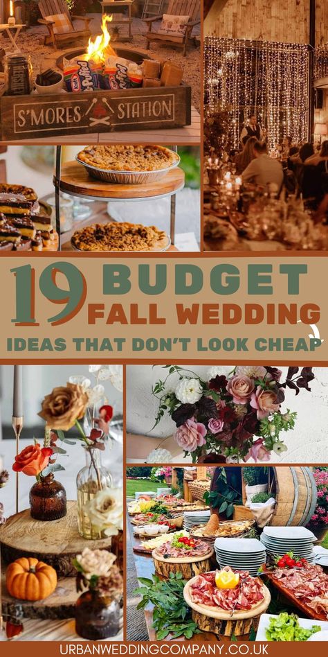 19 Budget Friendly Fall Wedding Ideas your will love. Looking stylish but affordable fall wedding ideas? head to the blog for ideas that look anything but cheap. From backyeard wedding, to barn vibes we have you covered. Affordable Fall Wedding, Fall Sunflower Weddings, Fall Wedding Table Decor, Wedding Ideas On A Budget, Fall Wedding Tables, Diy Wedding On A Budget, Fall Barn Wedding, Fall Wedding Ideas, Wedding Guest Outfit Fall