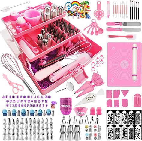 Cake Decorating Box Set, 370PCS Cake Decorating kit Whit Layer Toolbox, Piping Bags and Tips Set, Cake Decorating Tools, Muffin Cups, Baking Supplies, and Baking kit for Beginners and Cake Lovers Alphabet Cookies, Icing Tips, Cake Decorating Kits, Baking Kit, Cake Stencil, Types Of Cakes, Cake Lover, Baking Set, Cake Decorating Supplies