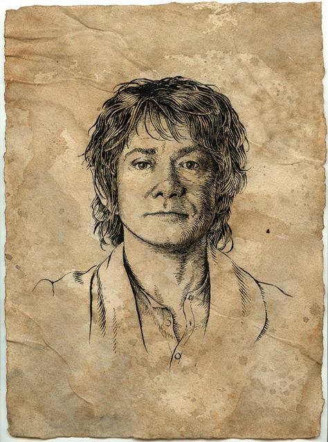 Bilbo by Daniel Reeve: I think this sketch is actually in the first Hobbit movie!!! Bilbo Baggins Sketch, Lord Of The Rings Sketches Easy, Bilbo Drawing, Hobbit Sketch, Lotr Sketches, Hobbit Drawing, Hobbit Cosplay, Hobbit Bilbo, Hobbit Movie