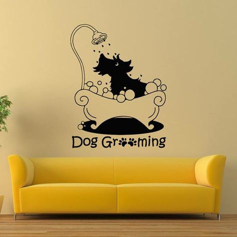 Pet Shop Design, Dog Grooming Salon Decor, Shop Design Ideas, Grooming Salons, Salon Decals, Pet Grooming Business, Pet Store Ideas, Pet Grooming Salon, Dog Grooming Shop