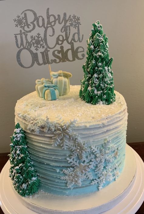 Baby Its Cold Outside Cake Ideas, Baby It's Cold Outside Baby Shower Cake, It’s Cold Outside Baby Shower Cake, Winter Baby Shower Cake Boy, Baby Its Cold Outside Baby Shower Boy, Baby It’s Cold Outside Cake, Snowflake Baby Shower Cake, Winter Wonderland Baby Shower Cake, Christmas Baby Shower Cake