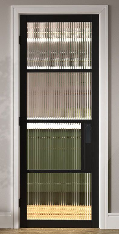 Modern Urban Industial Doors - Narrow Stile Black Doors - Fashionable Inustrial Style Doors - Soho Doors - Tribeca Doors - Feature Doors Internal, Industrial Pocket Doors, Industrial Glass Door, Industrial Interior Doors, Glass Internal Doors, Fluted Glass Door, Aluminium Door Design, Amsterdam Interior, Sliding Doors Internal