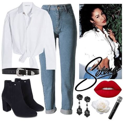 Selena Quintanilla Makeup, Selena Makeup, Selena Quintanilla Costume, Selena Quintanilla Outfits, Selena Quintanilla Fashion, Beauty Closet, 90’s Outfits, Girls Halloween Outfits, Selena Q