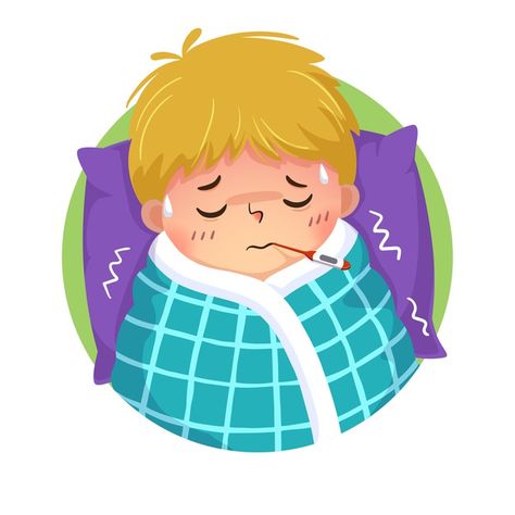 Cartoon boy having cold and fever with a... | Premium Vector #Freepik #vector #medical #cartoon #doctor #kids Cartoon Goldfish, Fruit Costumes, Cartoon Dolphin, Baby Medicine, Cartoon Building, Kids Feelings, Duck And Ducklings, Sick Boy, Children Hospital