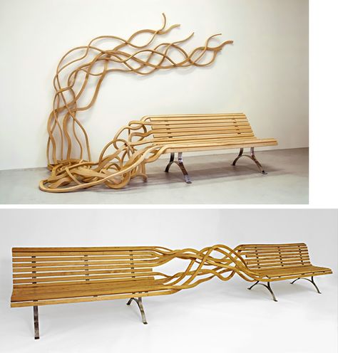 Spaghetti Bench par le designer Pablo Reinoso Chair Installation, Biomorphic Design, Bio Design, Vegetable Design, Art Appliqué, 3d Printing Projects, Art Apps, Bench Designs, Early In The Morning