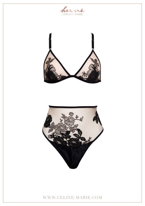 Rael Bralette & Highwaist Thong | Our lingerie is crafted from finest french black lace, velvet trims and a hand dyed sheer illusion mesh to match your complexion. We are proud to offer four shades of 'Nude' to create a true tattoo lace effect against every skin. Ethically hand crafted, sustainably sourced and consciously designed to empower women. 
#lacelingerie #laceapplique #laceappliqué #couturelingerie #lingeriebrandstoknow #highwaistbrief #luxurylingerie #laceupthong #laceuplingerie Luxury Chic Intimates With Lace Top, Luxury Mesh Elegant Intimates, Luxury Sheer Mesh Intimates, Luxury Sheer Fitted Intimates, Luxury Sheer Lace Intimates, Lingerie As Outerwear, Italian Lingerie, True Tattoo, Lace Tattoo