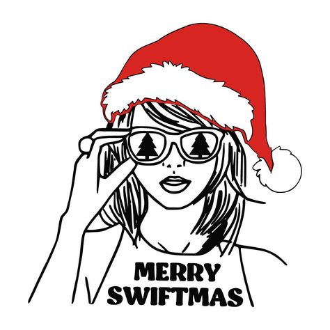 Merry Swiftmas Festive SVG Retro Santa Taylor File Janet Jackson Together Again, Merry Swiftmas, Taylor Christmas, Taylor Swift Christmas, Taylor Swift Tour Outfits, Christmas Svg Files, Christmas Tree Farm, Social Media Banner, Santa Christmas