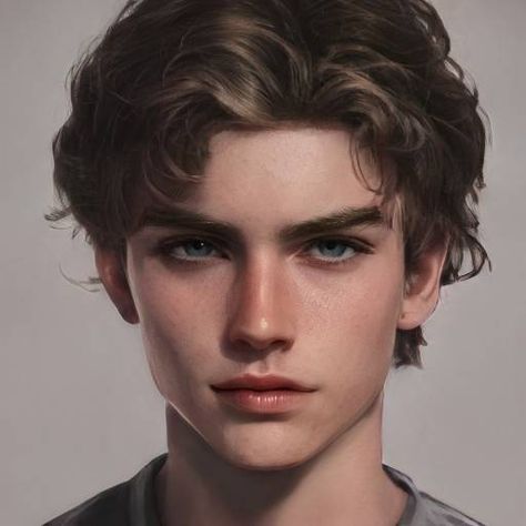 Digital Portrait Art, Gray Eyes, Model Face, Face Men, Realistic Art, Digital Art Girl, Boy Art, Digital Portrait, Character Aesthetic