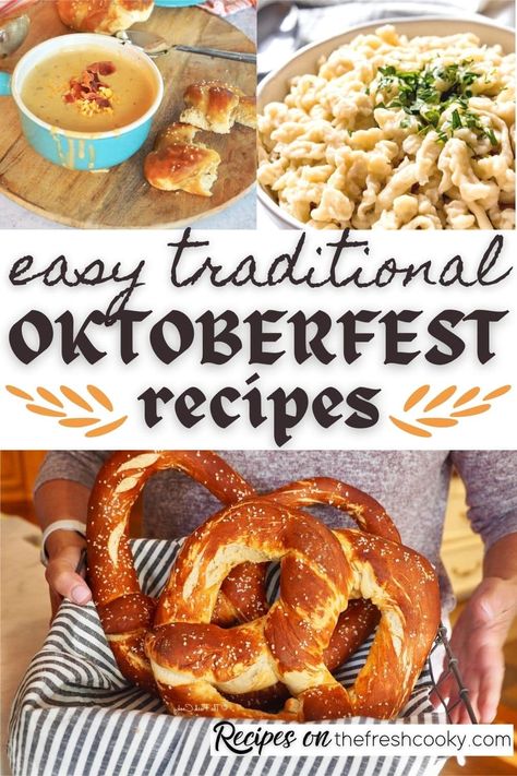 Find your favorite Oktoberfest recipe in this round-up of traditional and authentic German recipes, along with a few non-traditional foods. Guaranteed to all be delicious! Via @thefreshcooky Essen, German Party Food, German Recipes Dinner, Oktoberfest Recipes, Beef Stew With Beer, Dish Sides, Slow Cook Beef Stew, Easy German Recipes, German Party