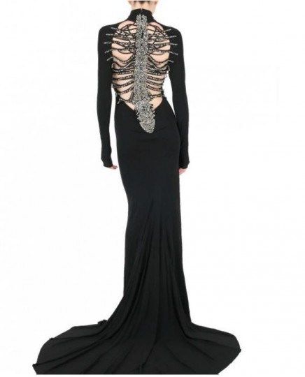 dsquared1-436x540 Halloween Wedding Dresses, Skeleton Dress, Viscose Dress, Rock Chic, Gothic Wedding, Style Noir, Long Black Dress, Dark Fashion, Black Wedding