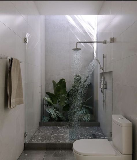 Skylight Bathroom, Outdoor Bathroom Design, Outdoor Toilet, Bathroom Design Inspiration, Outdoor Bathrooms, Toilet Design, Patio Interior, Bathroom Inspiration Decor, House Bathroom