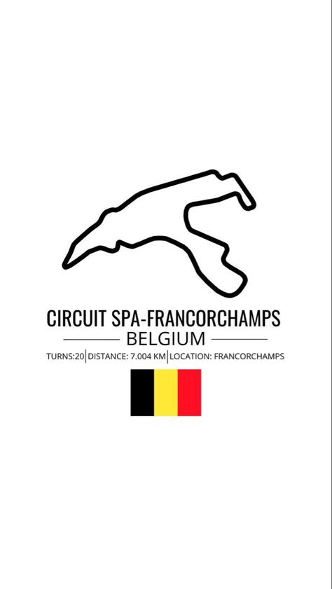 Spa F1 Circuit, Spa Race Track, F1 Room, F1 Journal, F1 Racing Poster, F1 Quotes, Circuit Tattoo, F1 Circuits, F1 Tracks