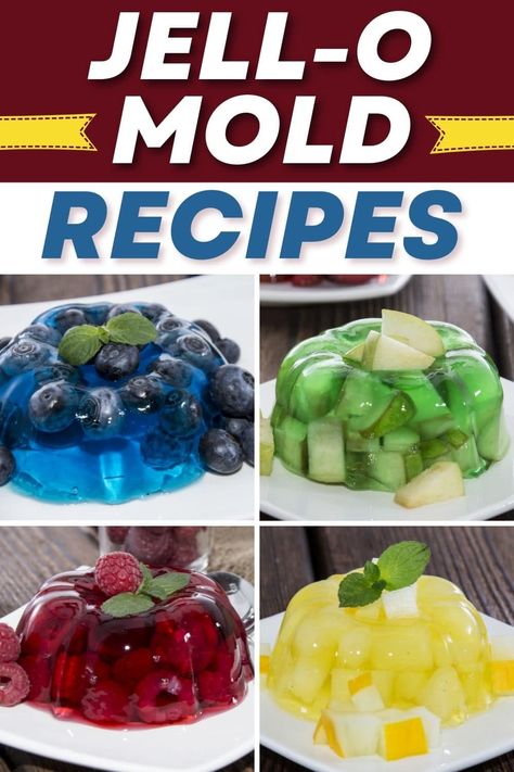 Let's take a step back into our childhoods and make these wiggly-jiggly jello mold recipes. They're colorful, tasty, and way more fun than boring old cake. Tupperware Jello Mold Recipe, Jelly Recipes Desserts, Thanksgiving Jello, Recipes With Fruit, Jello Fruit Salads, Mold Recipes, Lime Jello Salads, Pineapple Jello, Jello With Fruit