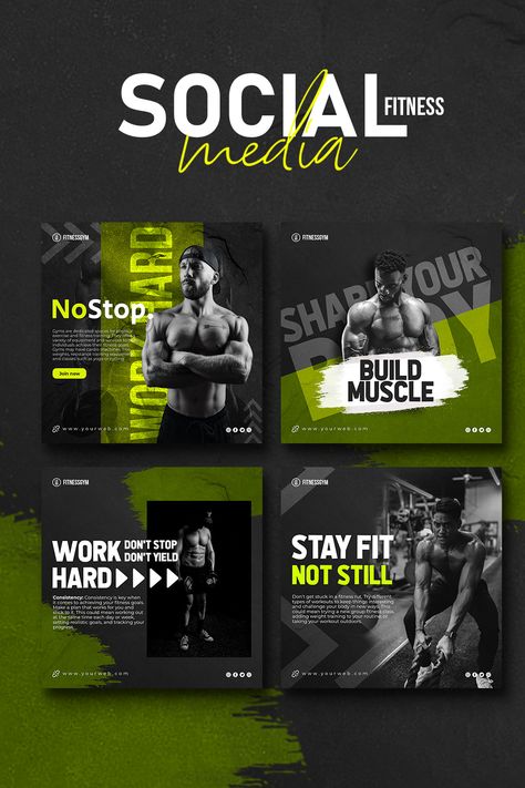 Attention everyone! If you are in search of custom social media designs to promote your fitness business, look no further. Contact me today and let's discuss how I can help you create a stunning visual representation of your brand. Don't wait any longer to make your mark on social media - let's get started today! #socialmedia #SocialMediaCarouse #gymdesign #gymmarketing #gymbusiness #fitnessbusiness #gym #fitness #design #fitnessequipment #gymequipment #workout #fitnessindustry #gymfranchise Gym Social Media Design Ideas, Gym Social Media Ads, Gym Creative Ads Advertising, Gym Template Design, Gym Social Media Design, Gym Creative Ads, Gym Graphic Design, Brand Social Media Design, Gym Social Media Post