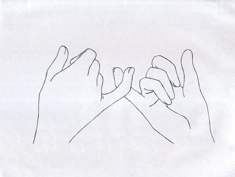 Together Forever Drawing, Pinky Swear Drawing, Promise Sketch, Trust Drawing, Asl Tattoo, Pinky Promise Tattoo, Hand Outline, Promise Tattoo, Matching Tats