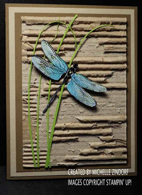 Birthday Gift Ideas For Him, Stampin Up Card, Folding Origami, Dragonfly Dreams, Blue Dragonfly, Cardboard Art, Butterfly Cards, Stamping Up Cards, Velvet Pants