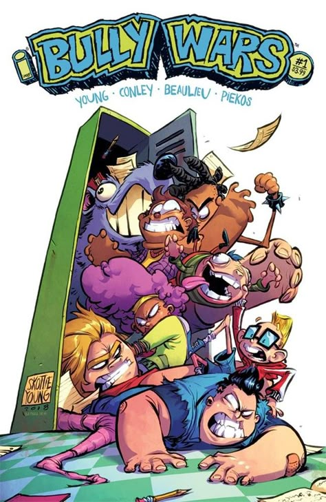 Bully Wars #1 | Variant cover art by Skottie Young & Jean-Francois Beaulieu I Hate Fairyland, Simpsons Drawings, Skottie Young, Comic Book Art Style, Young Art, Rocket Raccoon, Comic Style Art, Graphic Poster Art, Book Illustration Art