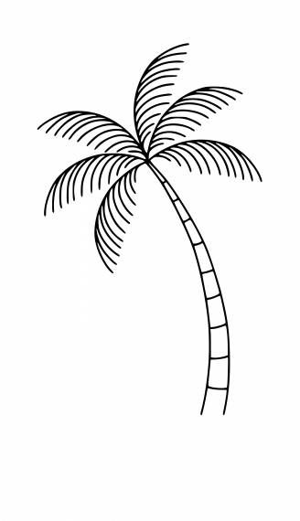 Palm Tree Simple Tattoo, Palm Tree Outline Tattoo, Palm Tree Line Drawing, Simple Summer Drawings, Fine Line Palm Tree Tattoo, Simple Palm Tree Tattoo, Palm Tree Tattoo Design, Palm Tree Line Art, Palm Tree Outline