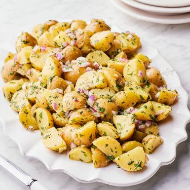 Herb Potato Salad by Ina Garten Ins Garten Potato Salad, Martha Stewart Potato Salad, Ina Garten Potato Salad, Natashas Kitchen Potato Salad, Fresh Herb Potato Salad, Herb Potato Salad, Zoe’s Kitchen Potato Salad, Parsley Potatoes, Ina Garten Recipes