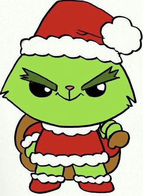 Kawaii Christmas Drawings, Cute Christmas Drawing Ideas, Christmas Decorations Drawings, Christmas Drawings For Kids, Grinch Drawing, Christmas Drawing Ideas, Cute Grinch, Grinch Images, Easy Christmas Drawings