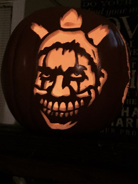 Twisty the clown pumpkin Pumpkin Carving Art The Clown, Terrifier Clown Pumpkin, Art The Clown Pumpkin Painting, Art The Clown Pumpkin Carving, Art The Clown Pumpkin, Ahs Pumpkin, Clown Pumpkin Carving, Horror Pumpkin Carving, Movie Character Pumpkins