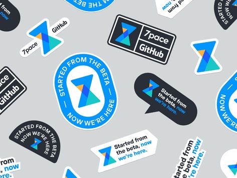 7pace stickers by Benjamin Oberemok for unfold on Dribbble Kodak Logo, Event Stickers, Logo Design Inspiration Branding, Brand Stickers, Creative Box, Brand Assets, Logo Project, Great Logos, Learning Design