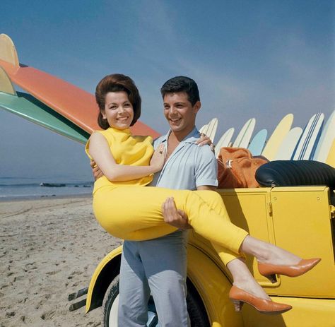 [1963] Actress Annette Funicello (and former Mouseketeer) and singer Frankie Avalon are seen on Malibu Beach during filming of Beach Party, in California (1963) [] Beach Blanket Bingo, Frankie Avalon, Annette Funicello, Yvonne De Carlo, Janet Leigh, Cheryl Ladd, Lynda Carter, Barbara Stanwyck, Malibu Beaches