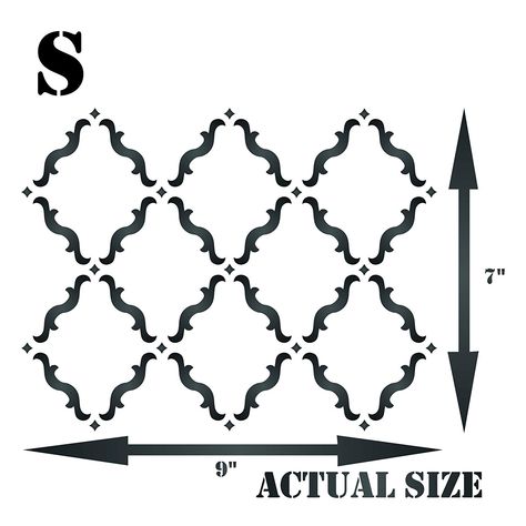 Moroccan Trellis Stencil - 21.5 x 16.5cm (S) - Reusable Large Marrakesh Lattice Allover Pattern Wall Stencil Template - Use On Paper Projects Scrapbook Journal Walls Floors Fabric Furniture Glass Wood Etc.: Amazon.co.uk: Kitchen & Home Trellis Stencil, Stencil Painting On Walls, Stencils For Painting, Moroccan Trellis, Metal Tree Wall Art, Wall Stencil, Painting Templates, Allover Pattern, Wall Stencils