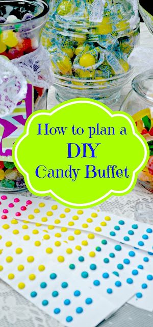 How to Plan a DIY Candy Buffet for Your Party - The Domestic Geek Blog Diy Wedding Buffet, Diy Candy Buffet, Theme Harry Potter, Candyland Party, Wedding Buffet, Birthday Party Food, Shower Bebe, Candy Table, Sweet 16 Parties