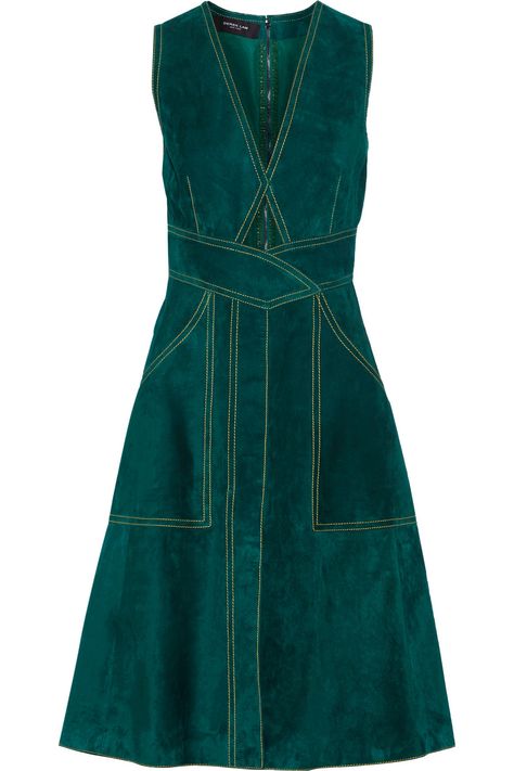 Green Suede Dress, Lady Like, Dresses For Wedding, Panel Dress, Suede Dress, Derek Lam, Green Suede, Dresses To Wear To A Wedding, Cutout Dress