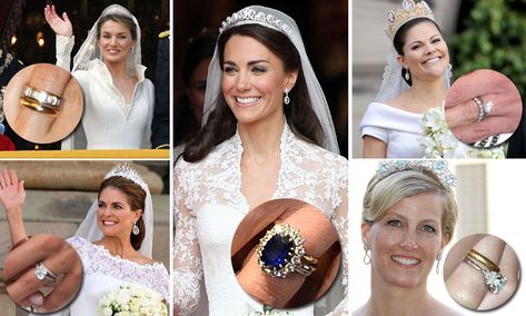 Kate Middleton to Crown Princess Victoria: The most stunning royal rings Royal Wedding Rings, Wedding Rings Princess, Royal Engagement Rings, Princess Sofia Of Sweden, Royal Rings, Kate Middleton Wedding, Princess Letizia, Mother Wedding, Princess Victoria Of Sweden