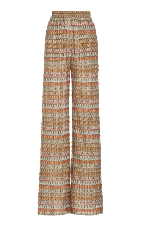 Alexis Xavier Chevron-Knit Wide-Leg Pants Couture, Matching Robes, Digital Closet, Sheer Skirt, Party Skirt, Spark Joy, Skirt Sets, Party Tops, Cropped Top