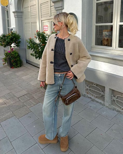 Teddy Jacket Outfit, Linda Sza, Chic Outfits Classy, Outfit Work, Style 2023, Shein Outfits, Teddy Jacket, Basic Outfits, Fall Fashion Outfits