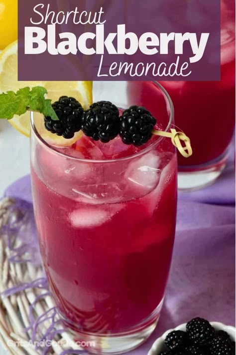 Black Lemonade Recipe, Blackberry Mocktail, Blackberry Whiskey, Whiskey Lemonade, Blackberry Drinks, Blackberry Lemonade, Berry Lemonade, Goat Milk Recipes, Simply Lemonade