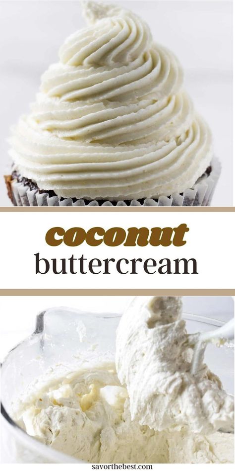 Forget everything you think you know about buttercream because this coconut buttercream recipe is about to flip the script! Wave goodbye to the usual, overly sweet frostings that overshadow your desserts. We’re talking a game-changer that’s so light, creamy, and bursting with coconutty goodness, you might just find yourself “accidentally” making too much just to have a little (or a lot) extra to enjoy. Coconut Buttercream Frosting Recipe, Coconut Buttercream Frosting, Buttercream Recipes, Patisserie Vegan, Coconut Buttercream, Icing Recipes, Coconut Frosting, Buttercream Frosting Recipe, Sugar Substitute