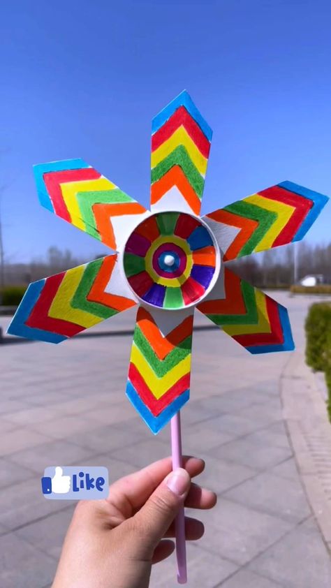 paper crafts creator | Title: "Whirling Rainbows: DIY Pinwheel Craft from Disposable Paper Cups" Hashtags: 1. #ParentChildCrafts 2. #HandmadeDIY 3.… | Instagram Pinwheel Craft, Diy Pinwheel, Paper Cup Crafts, Camping Crafts For Kids, Soda Can Crafts, Merry Christmas Gif, K Crafts, Classroom Art Projects, Cup Crafts